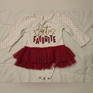 EUC Mud Pie Santa's Favorite Baby Girl Christmas Outfit Dress Size 3-6 Months